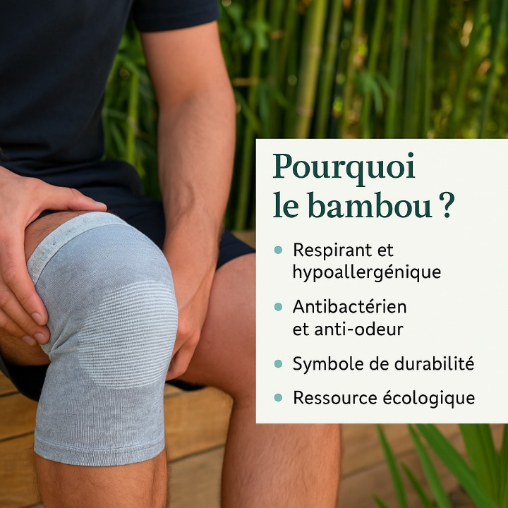 Genouillère en bambou de qualité supérieure = 2 Pair Gauche et Droit